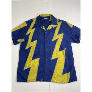 Kapital Aloha Thunder Linen Blend Camp Shirt Mens Size 3 Large